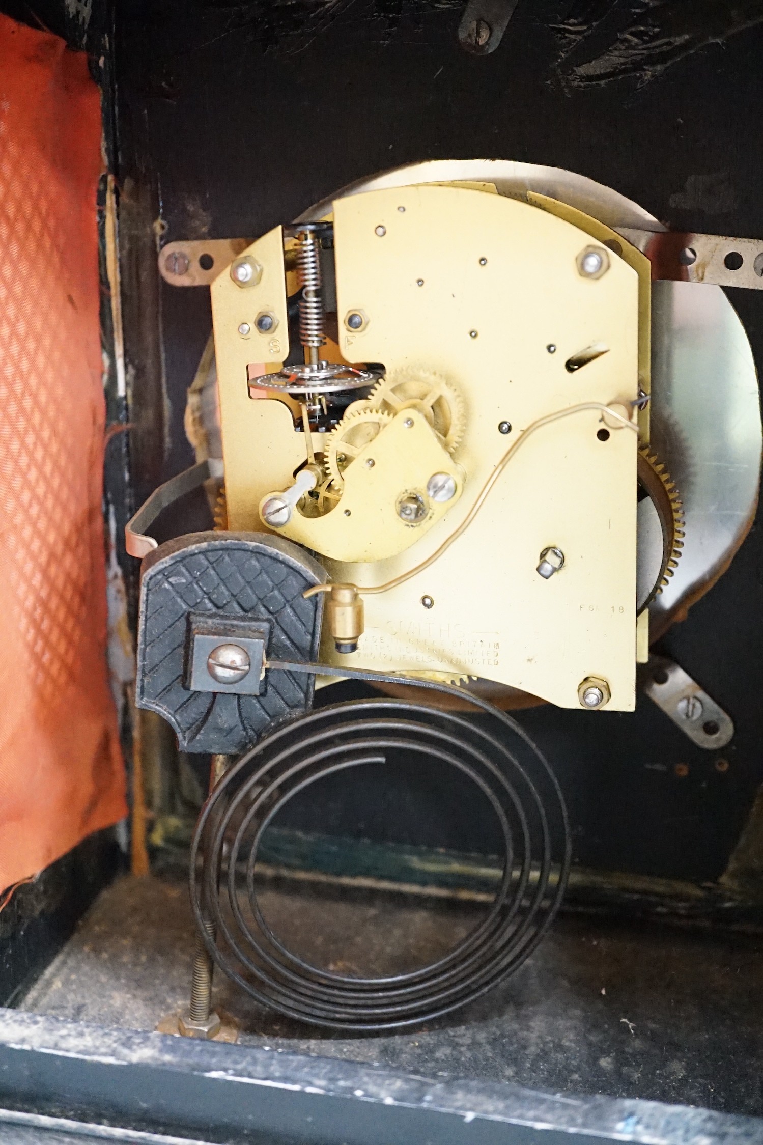 An ebonised bracket clock, 40cm